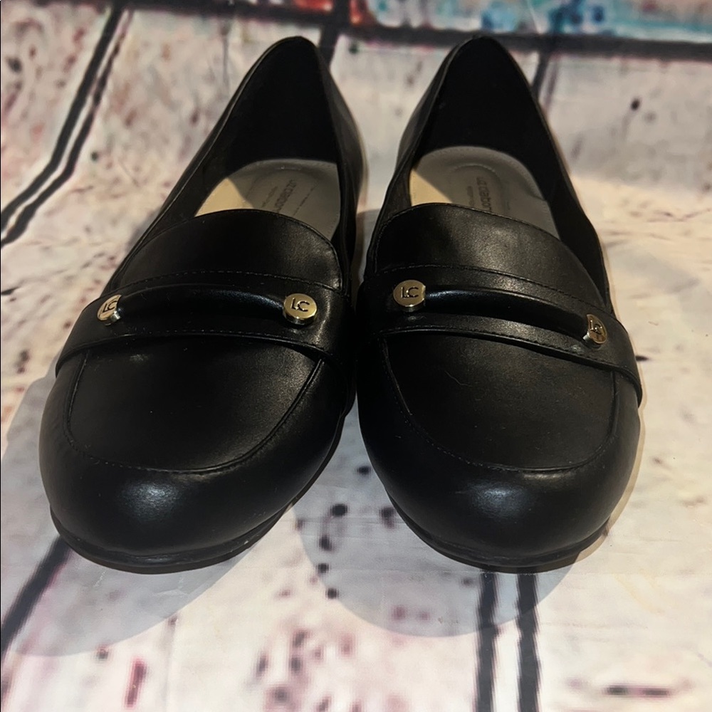 Liz Claiborne Black Leather Women's Loafers